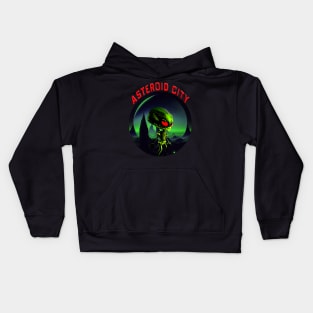 Funny Vintage Alien asteroid city Cool Space Kids Hoodie